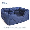 Blue Rectangular Waterproof Dog Bed